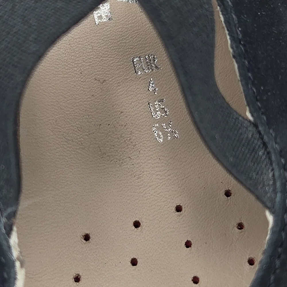Mephisto Karla Perforated Ballet Flats Women Size 6.5 Black Suede Comfort Shoes